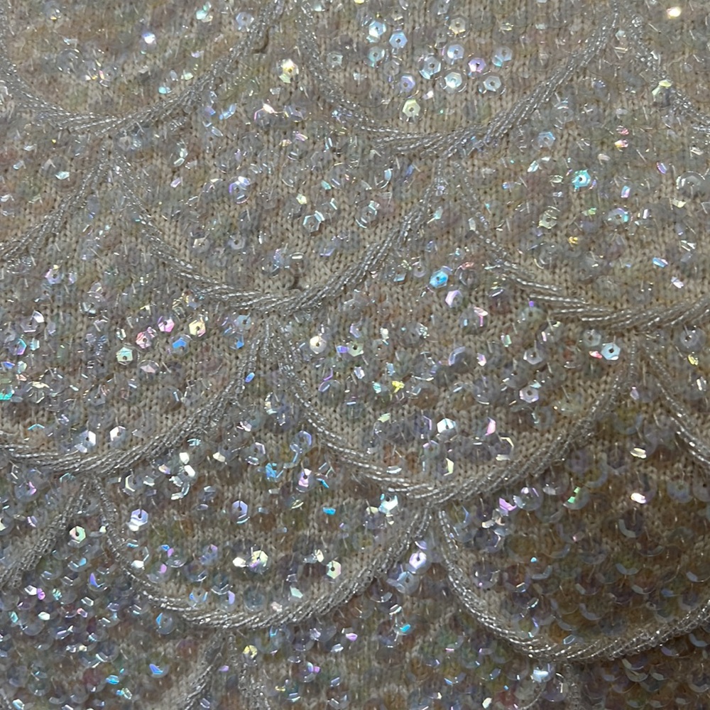 Ivory wool sequins top - Picture 4 of 10